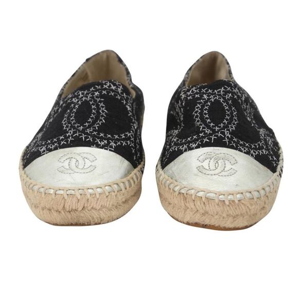 Chanel Espadrille 38 Tweed Cc Cap Toe Flats CC-S0207P-C012 - Picture 3 of 11